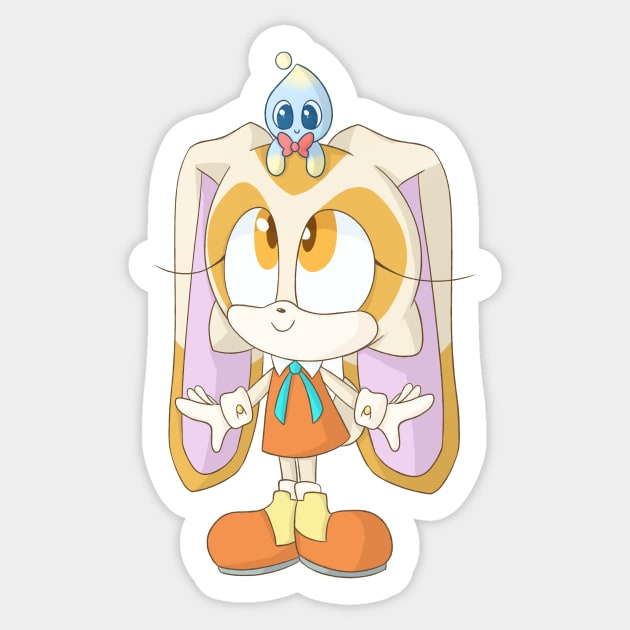 Sonic inspired: Cream the Rabbit and Cheese the Chao Sticker by SpookytheKitty2001